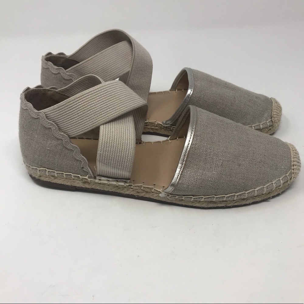 Lands' End Gray Espadrilles with Silver Accent